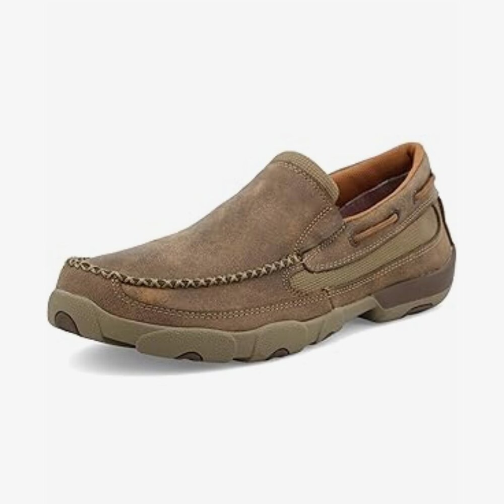 Twisted X - Mens Slip-On Driving Moc, size 9 US mens, color brown.